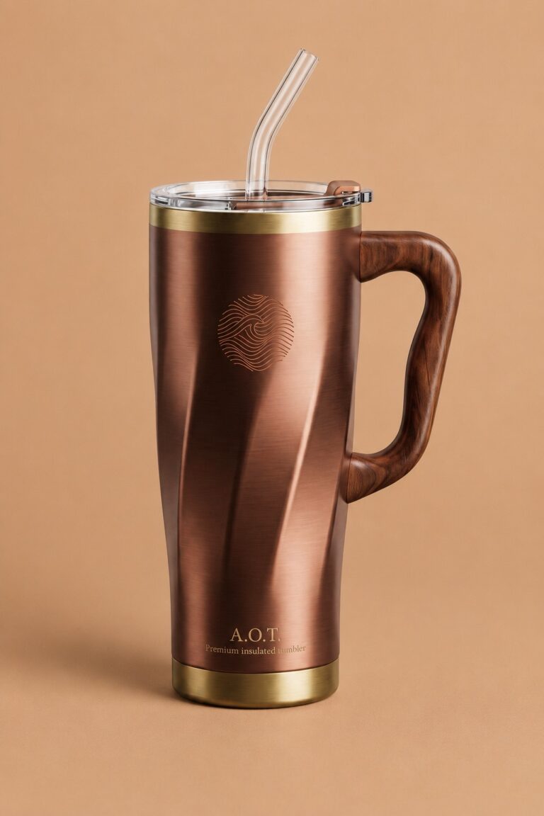 The copper insulated tumbler as a product shot on a plain background.