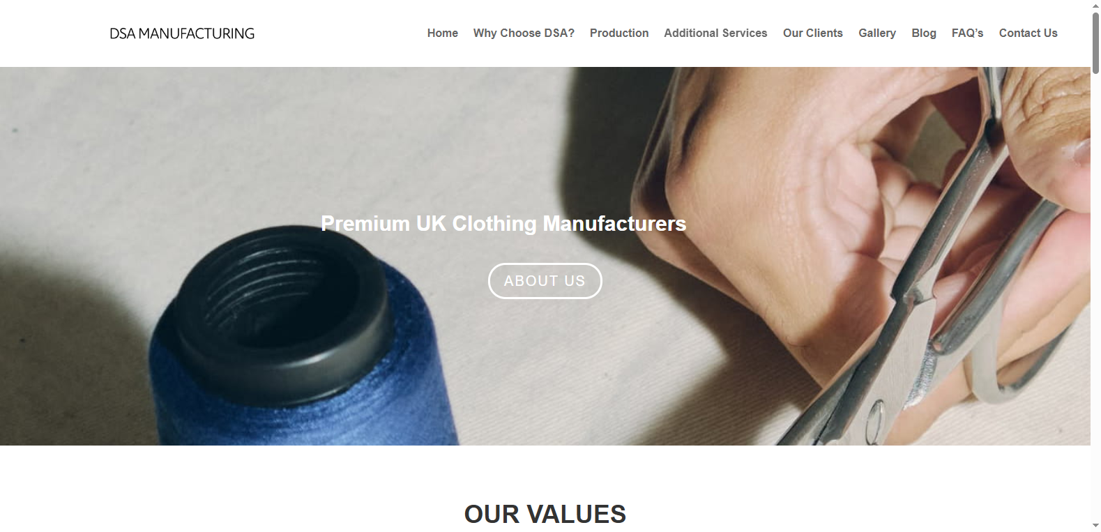 DSA Manufacturing official website homepage