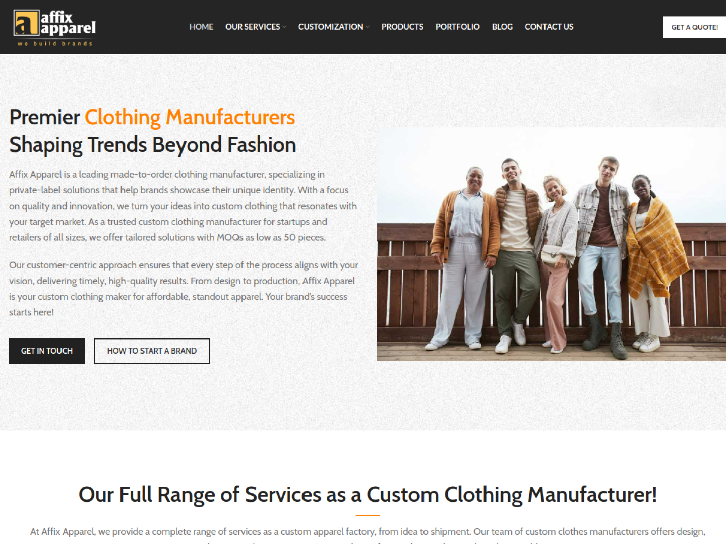 Affix Apparel official website homepage
