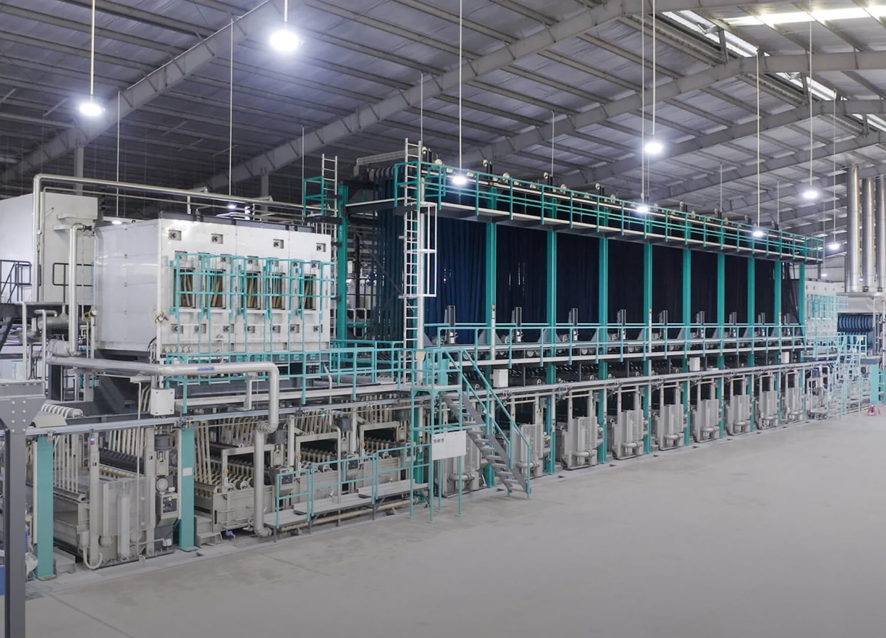 Industrial indigo rope dyeing line