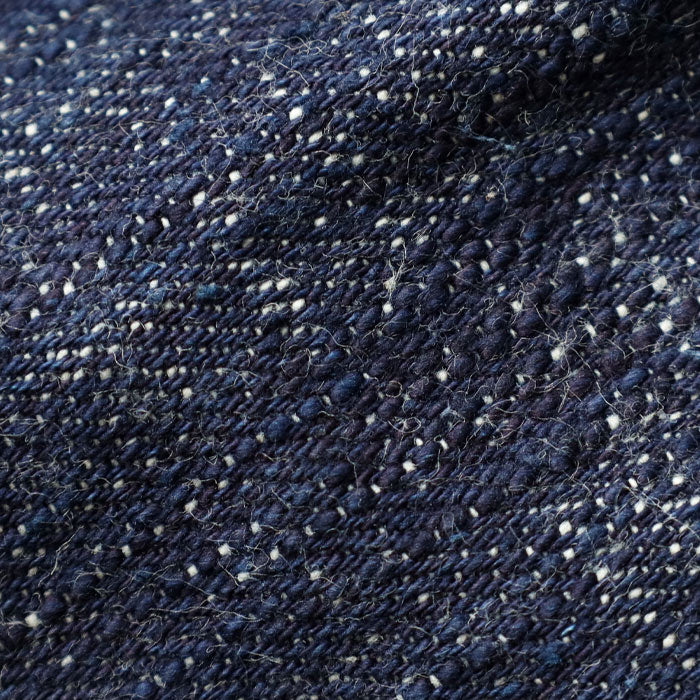 Close view of slub selvedge denim texture