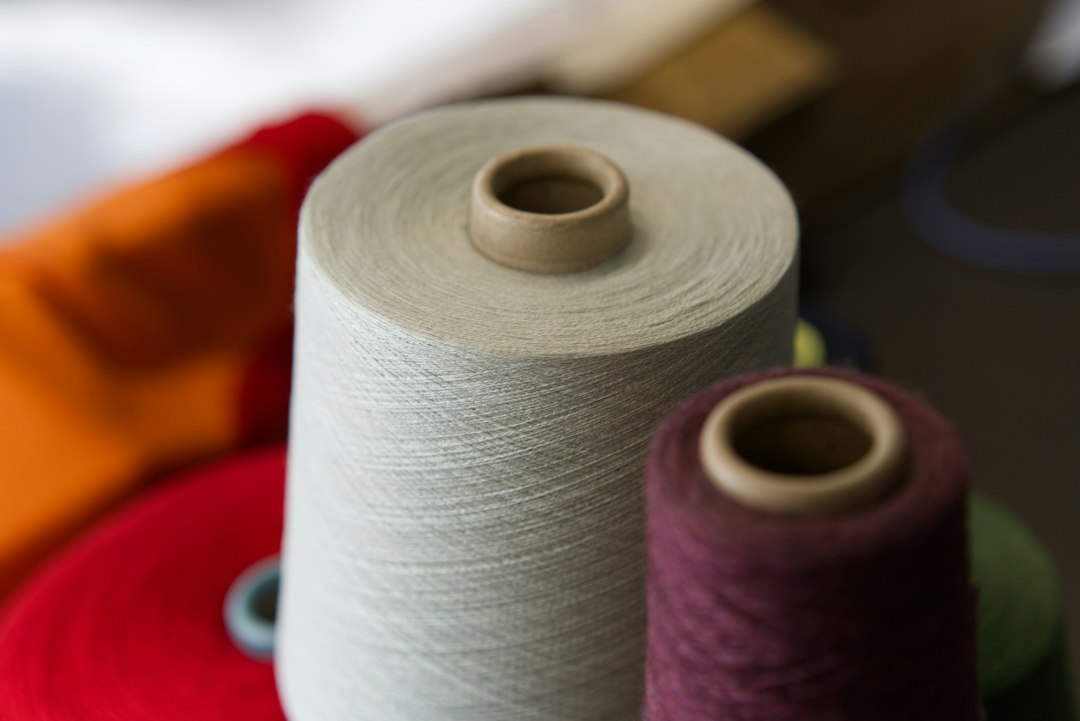 Yarn packages prepared for textile production.