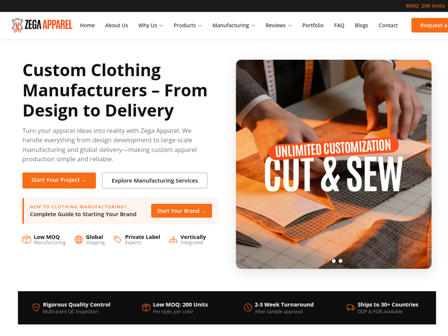Zega Apparel official website homepage