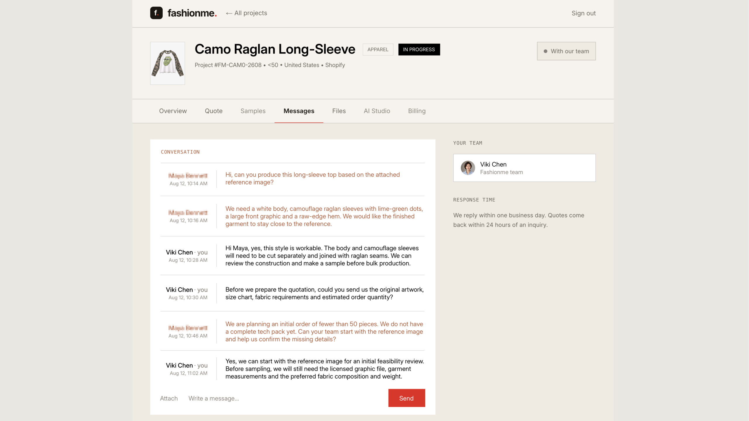 Design communication for Making a complex reference work: Camo Raglan Long-Sleeve Graphic Tee — screenshot 1 of 2