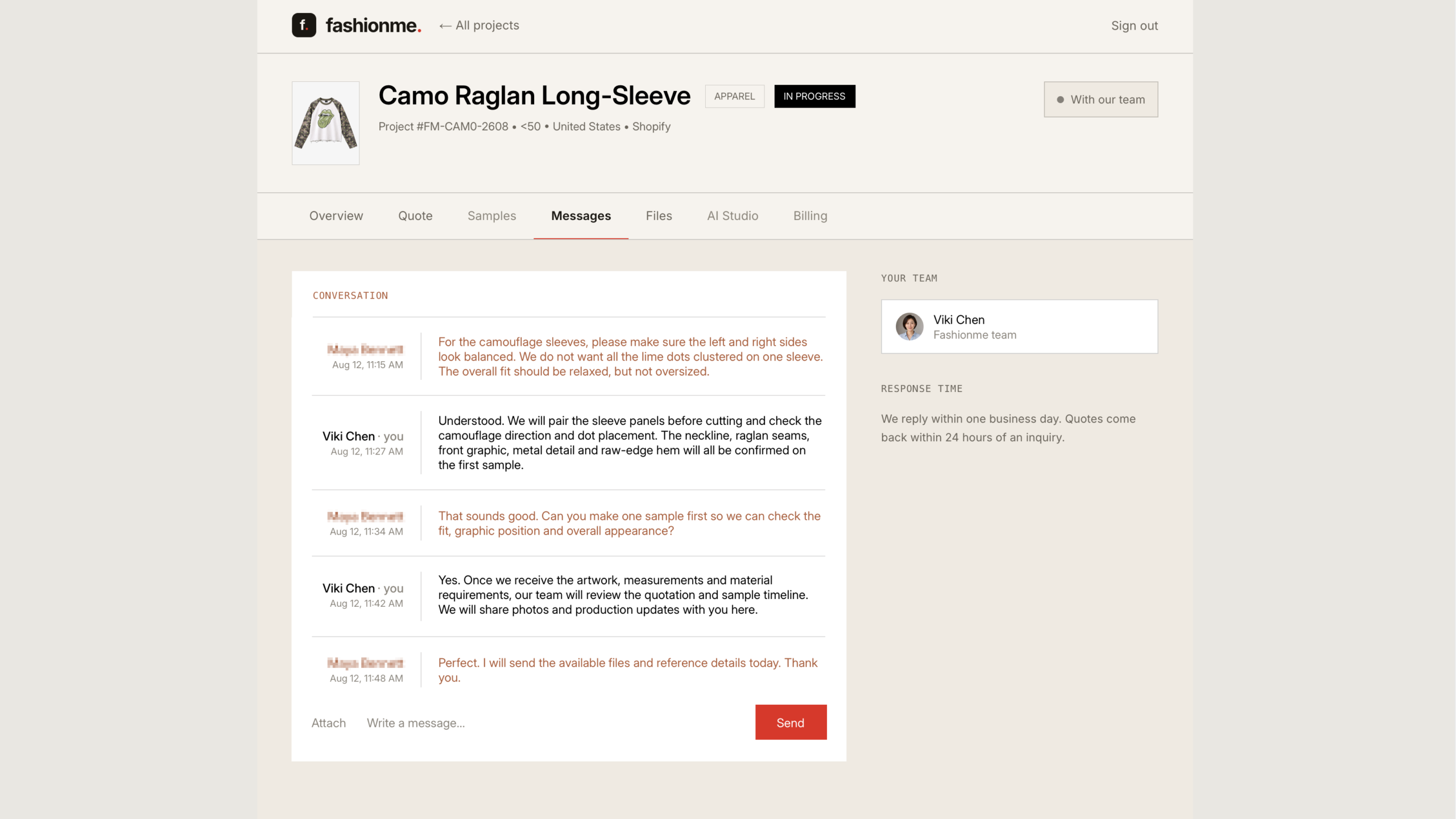 Design communication for Making a complex reference work: Camo Raglan Long-Sleeve Graphic Tee — screenshot 2 of 2