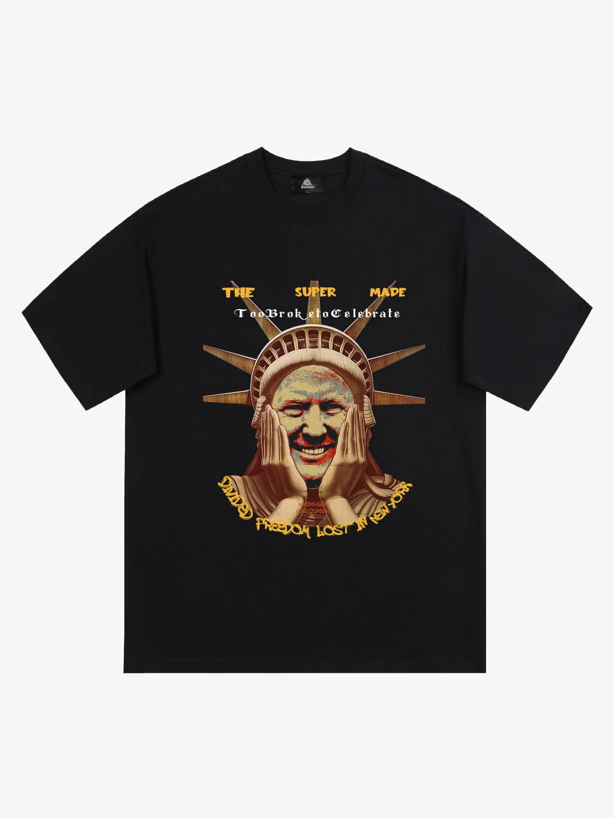 A short sleeve graphic T-shirt photographed flat, one of eight colorways the same style is offered in