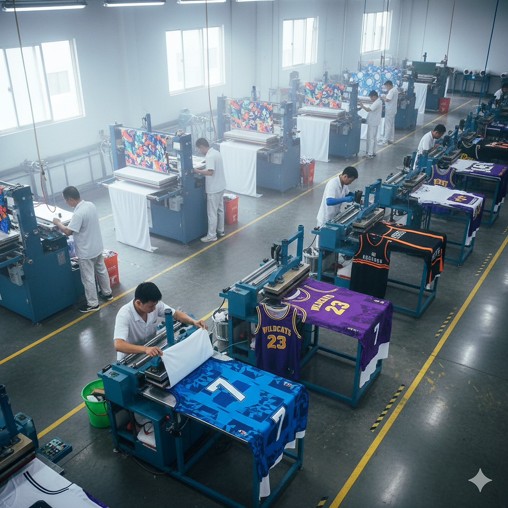 Basketball jersey sublimation production line