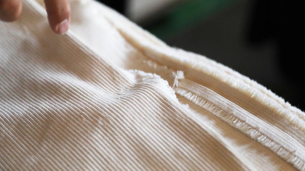 Close-up corduroy wales