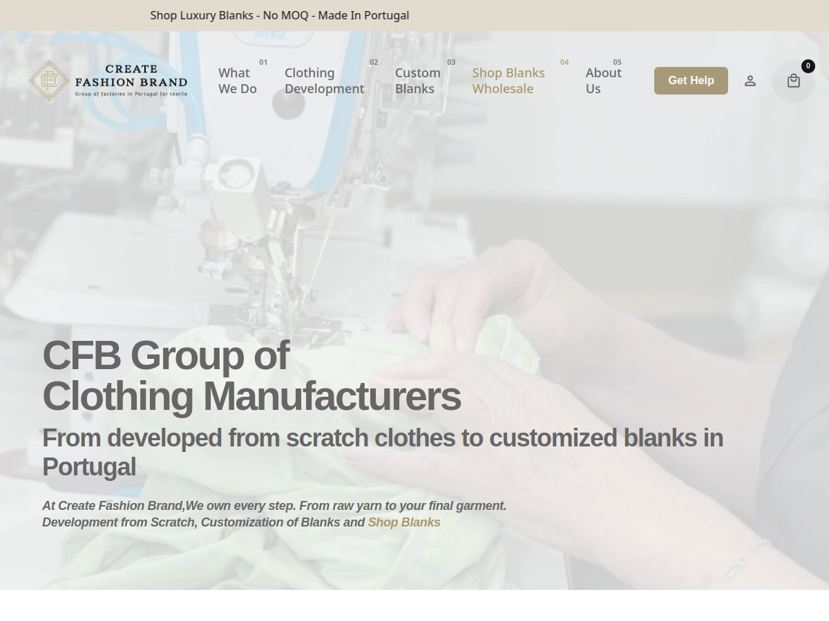 Create Fashion Brand website homepage screenshot