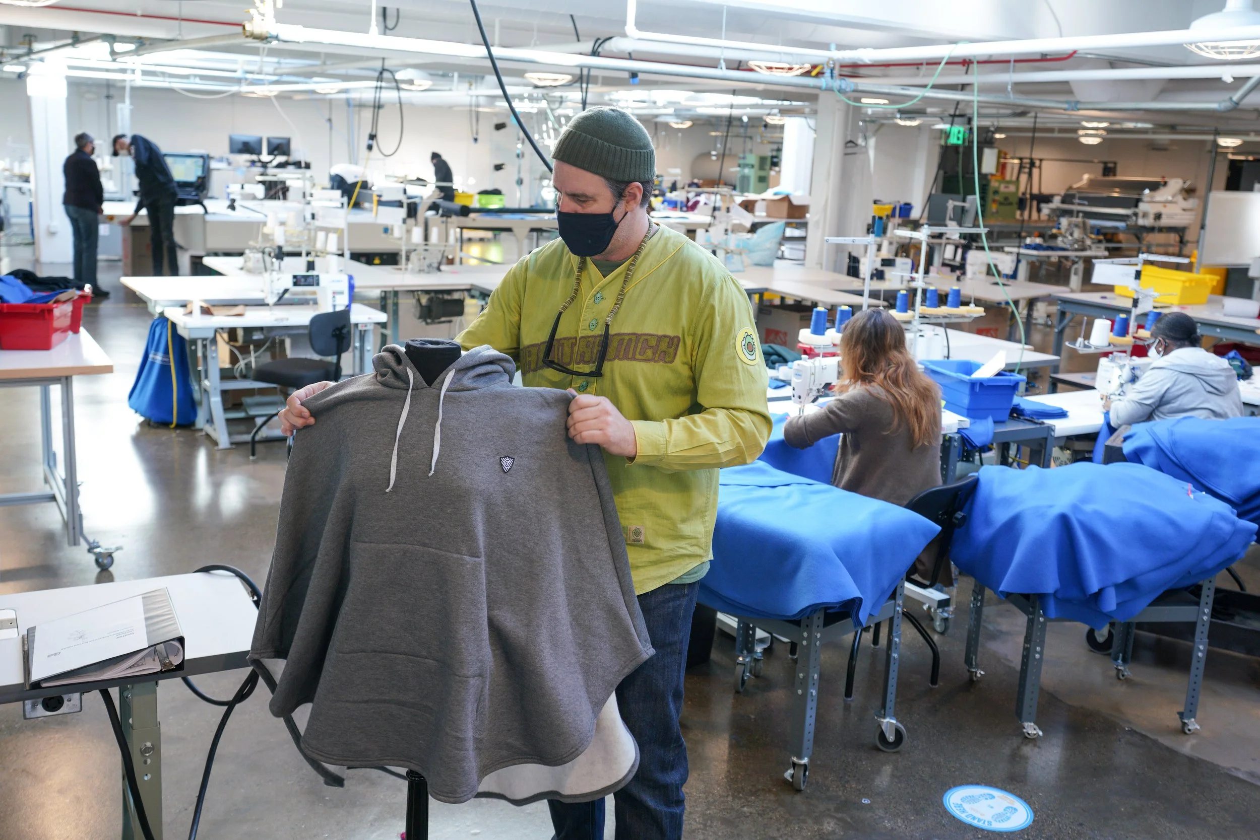 Finished garment inspection inside an apparel facility