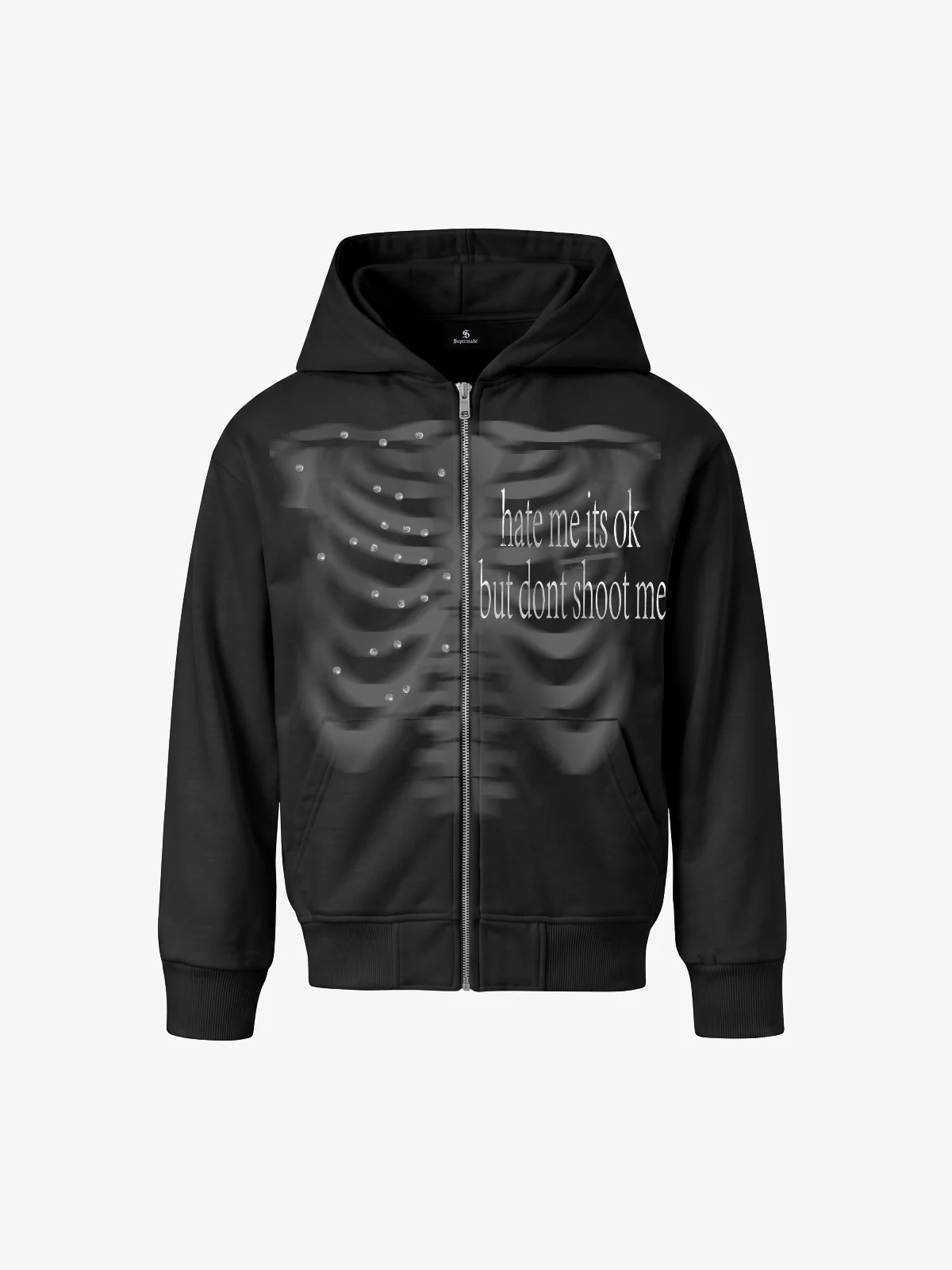 Heavyweight hoodie with dense fabric and a structured silhouette