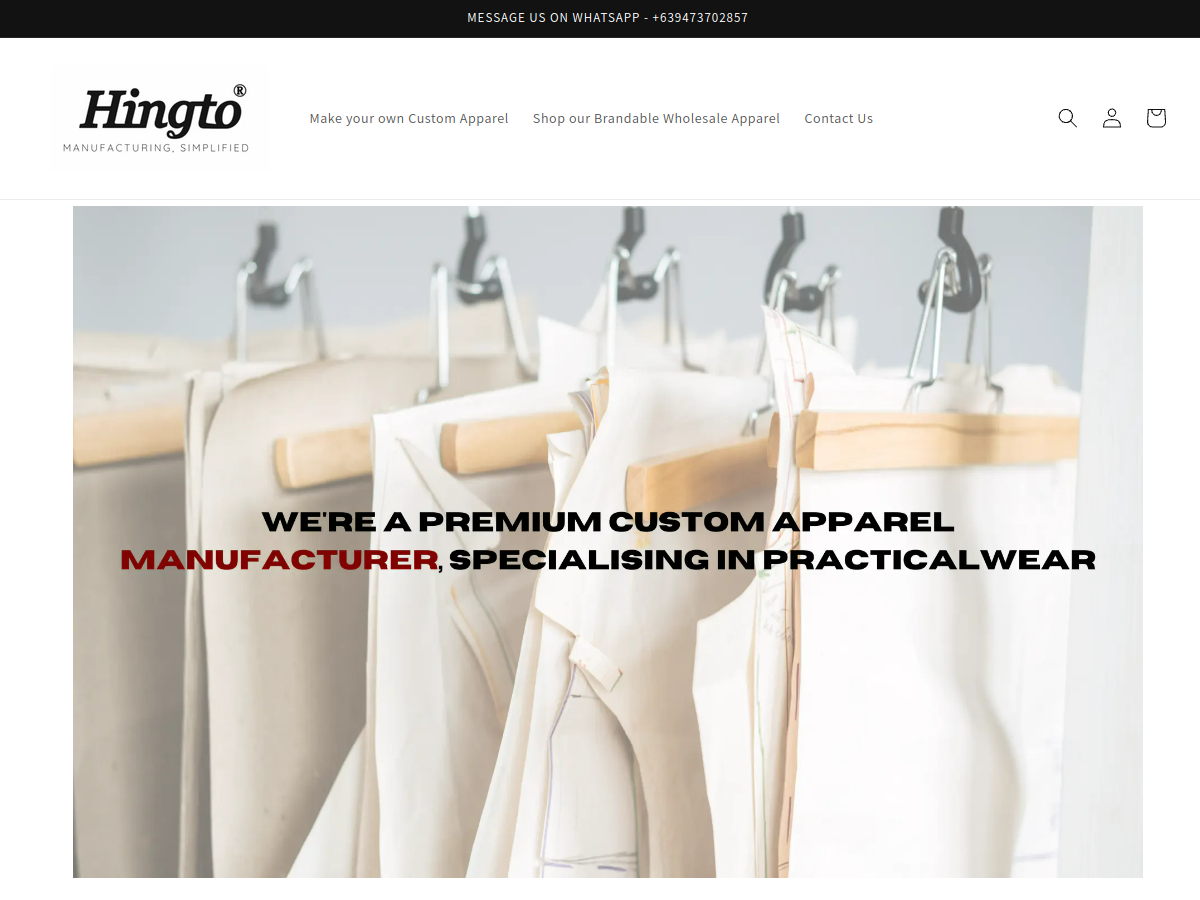Hingto website homepage screenshot