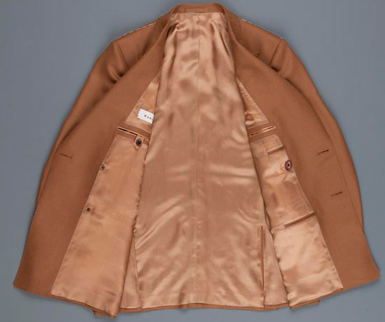 Jacket opened to show smooth satin lining