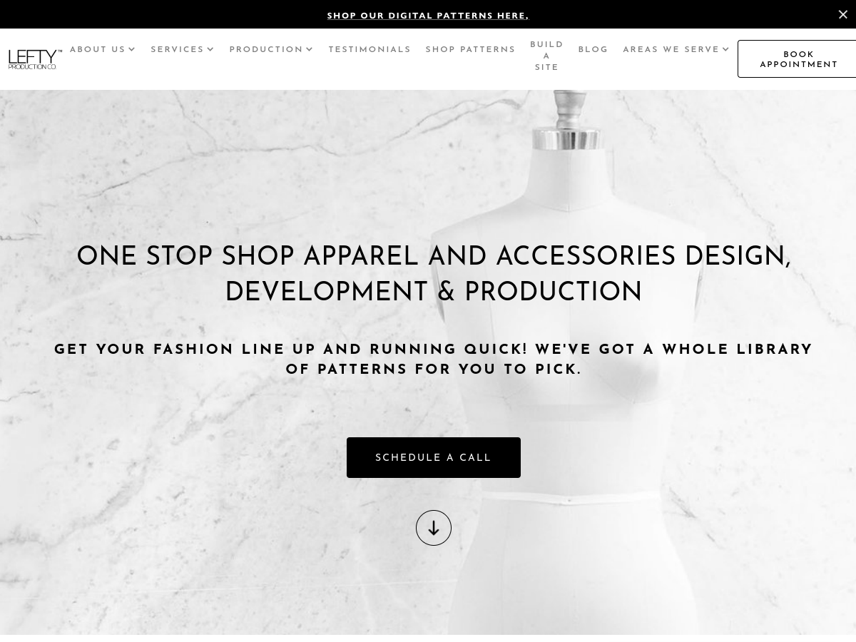 Lefty Production Co. website homepage screenshot
