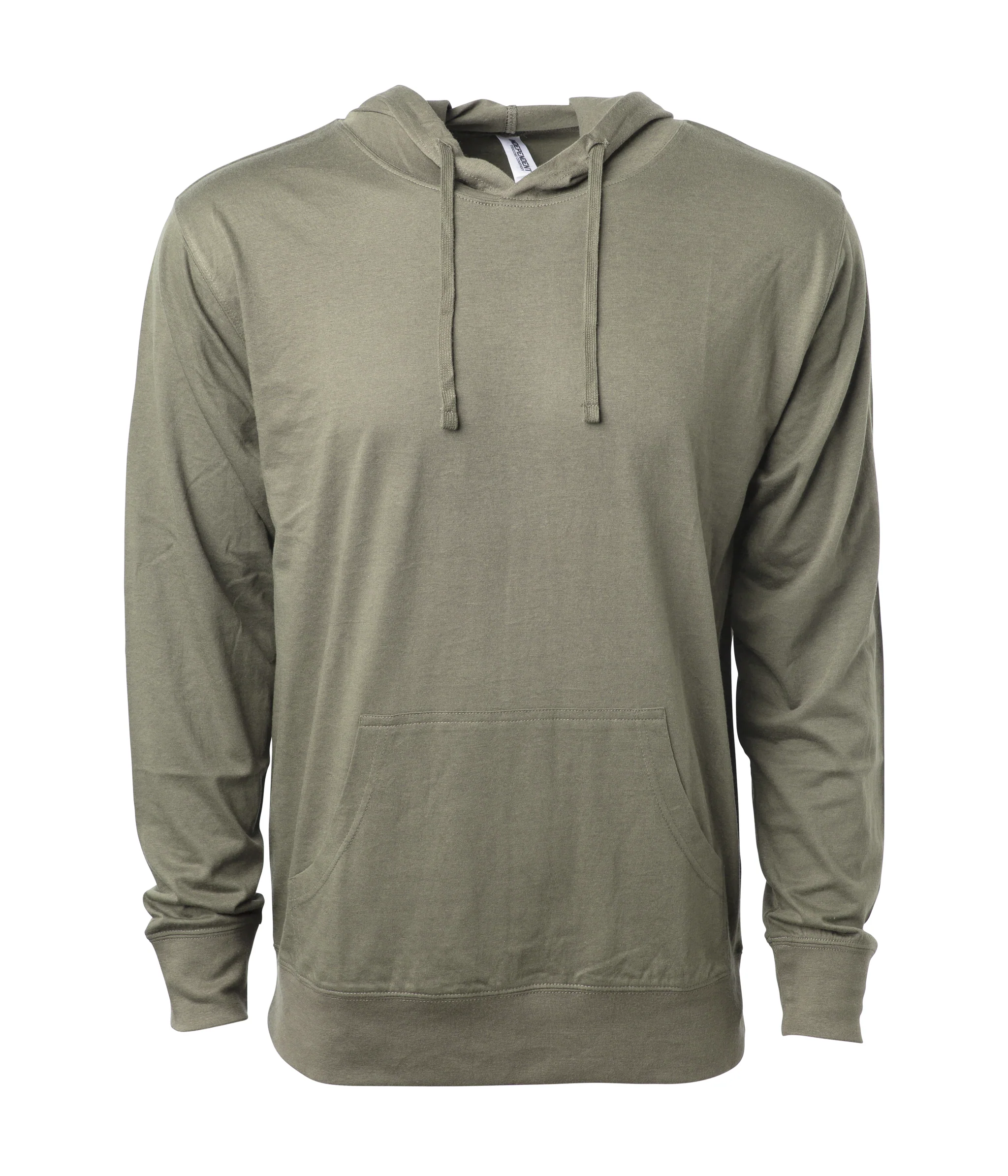 Lightweight jersey pullover hoodie with a soft drape