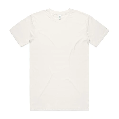 Plain natural-colored crew-neck T-shirt photographed flat with no people