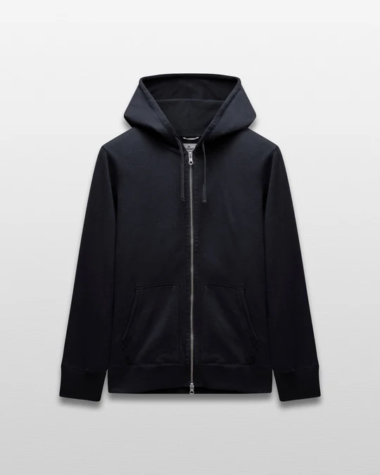 Slim zip hoodie with a narrow torso and sleeve shape