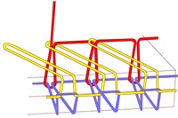 Stitch structure illustration: 504 three-thread overedge enclosing the cut fabric edge.