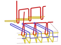 Stitch structure illustration: 516 five-thread safety stitch combining a chainstitch seam with an overedge finish.