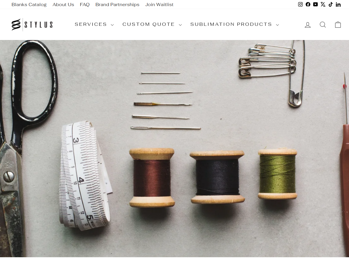 Stylus Apparel official website homepage