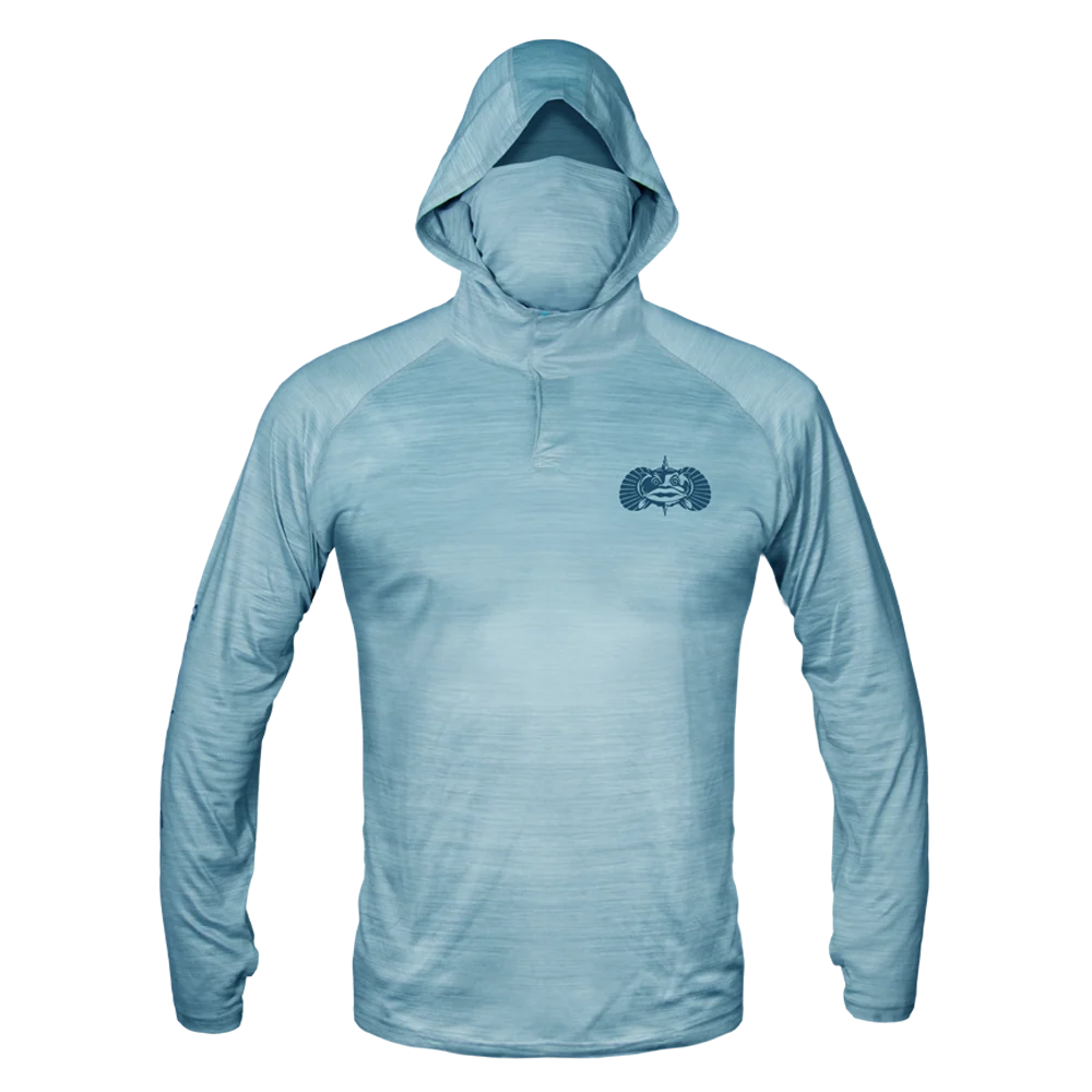 Technical performance hoodie made with lightweight functional fabric