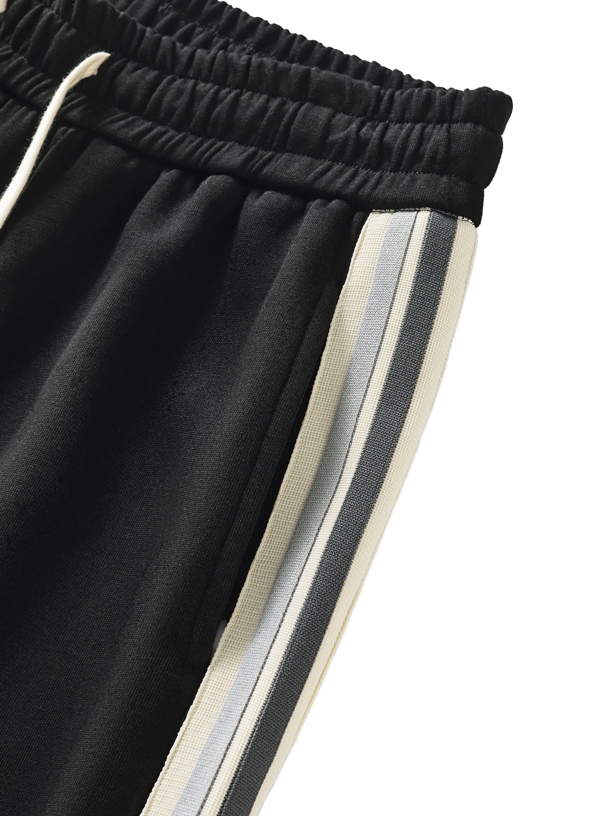 Track pants side-stripe and waistband detail
