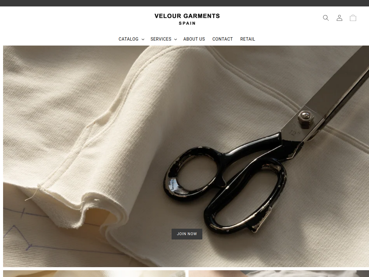 Velour Garments official website homepage