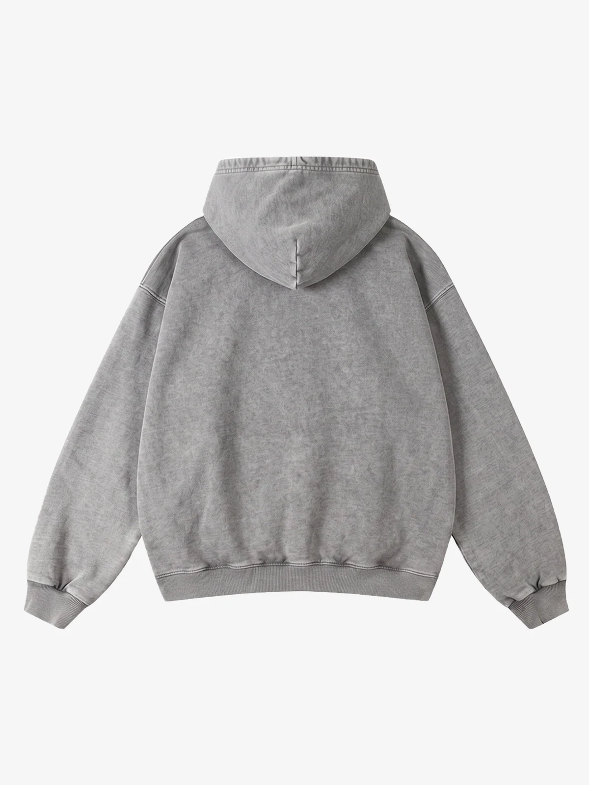 Washed hoodie with visible faded color variation