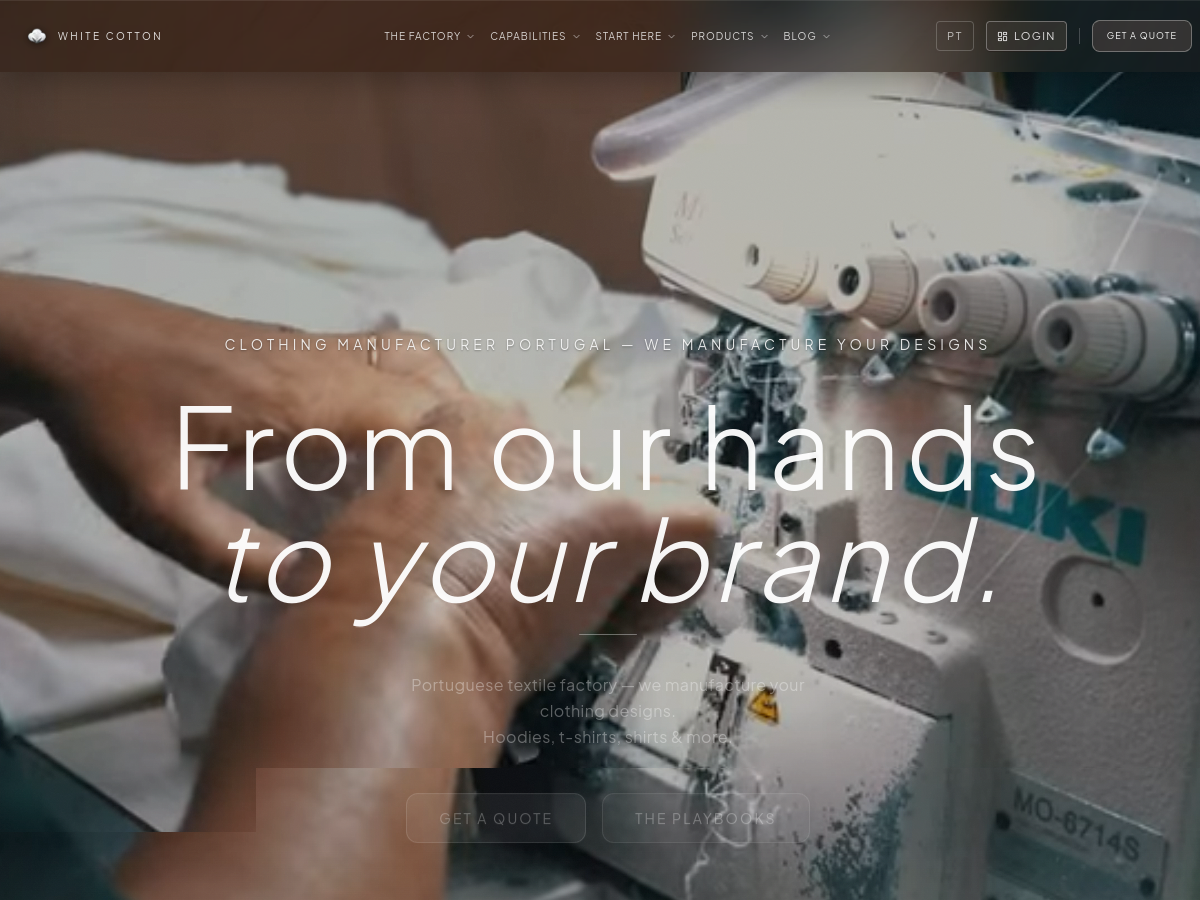 White Cotton official website homepage
