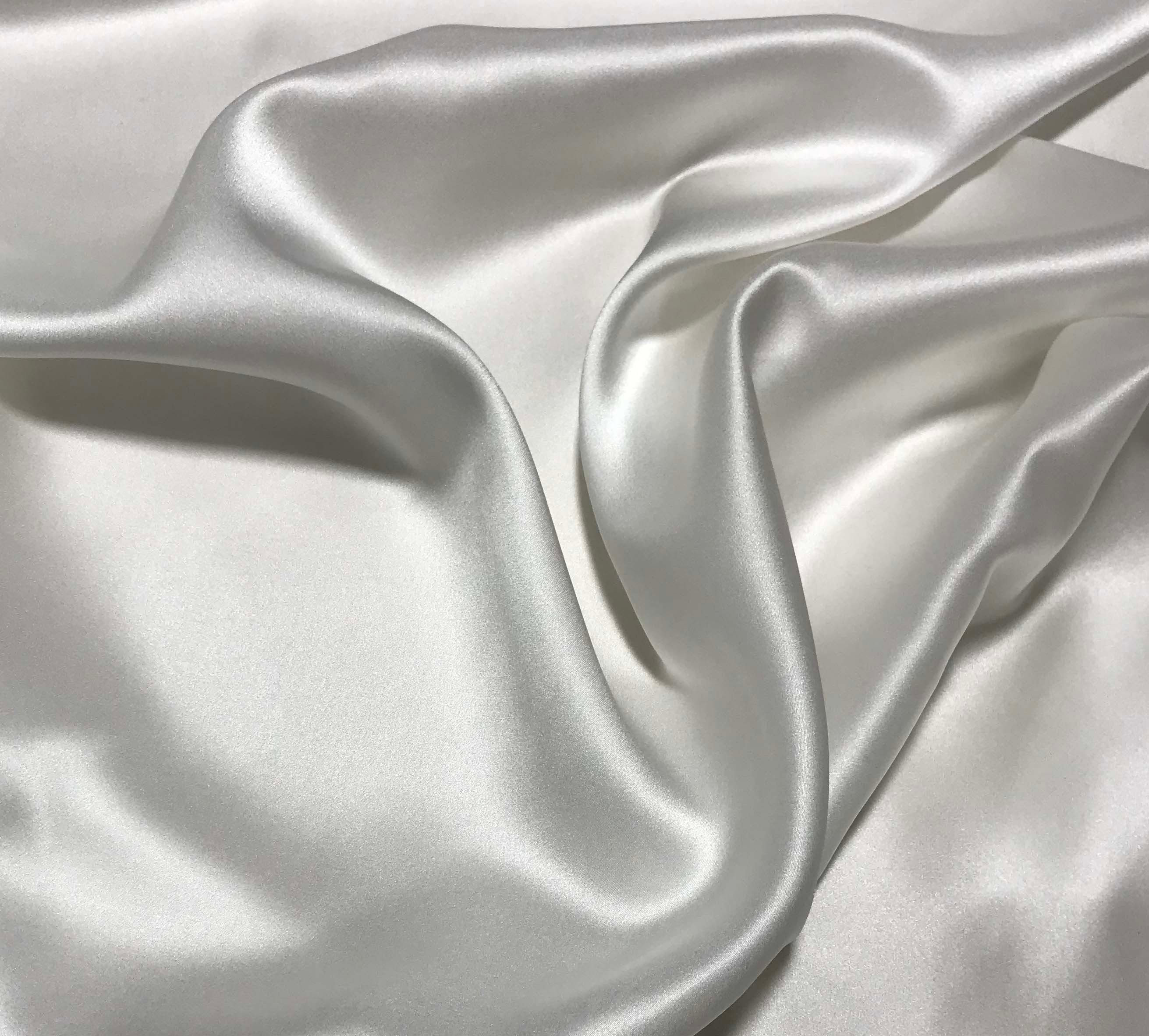 White silk charmeuse in soft folds