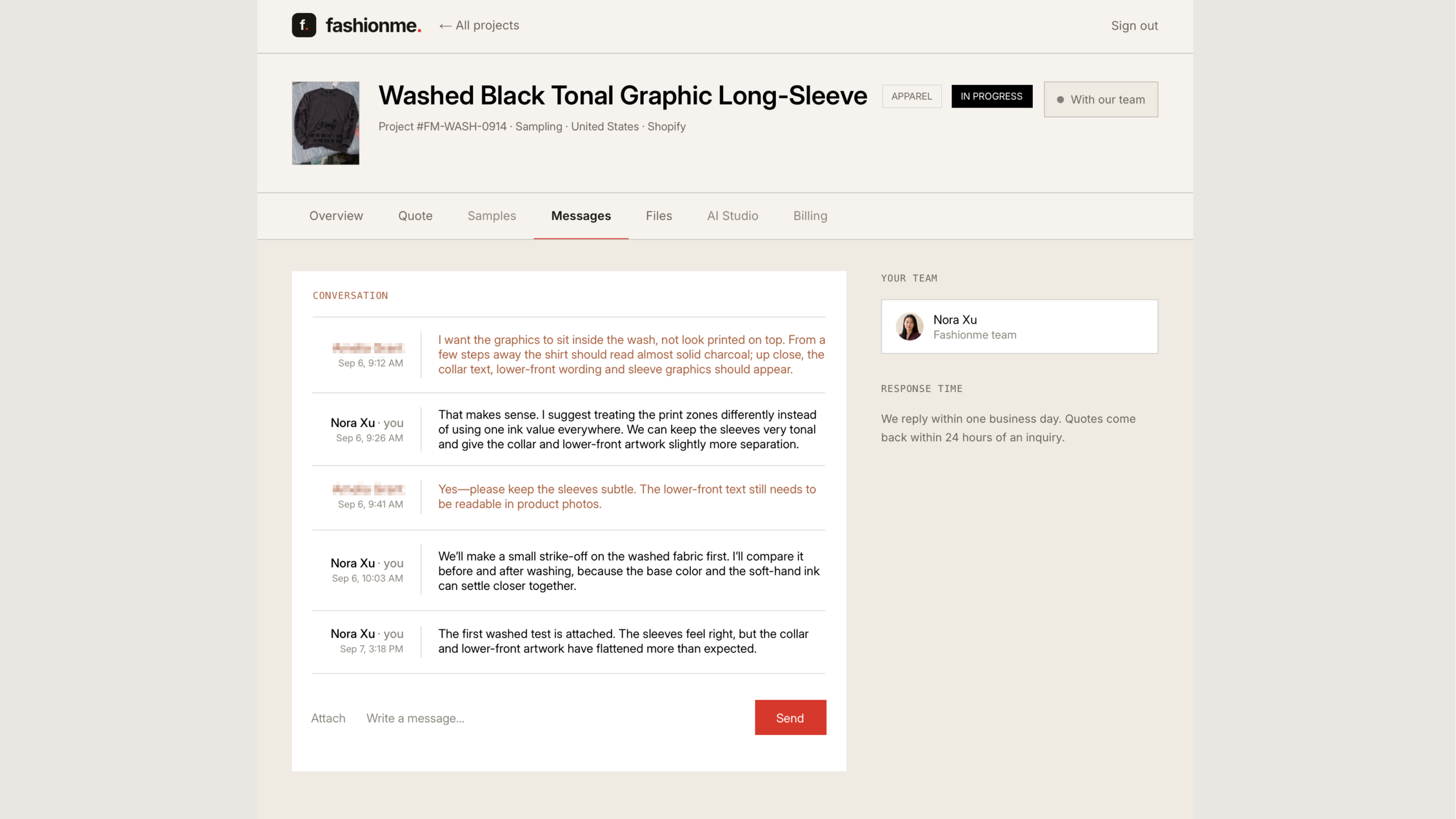 Design communication for A washed look without losing the message: the waffle-knit long sleeve — screenshot 1 of 2