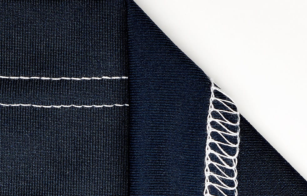 Two needle coverstitch hem