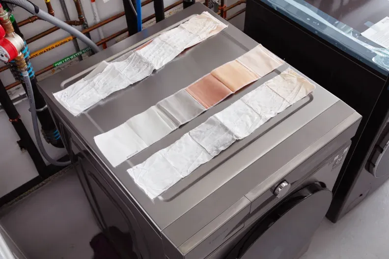 Fabric swatches used in colorfastness testing