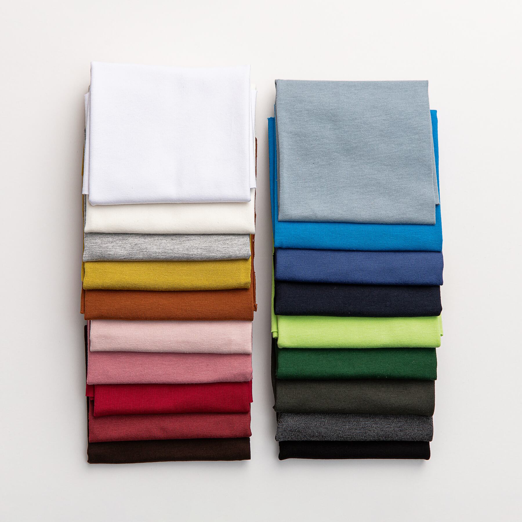 Stacked cotton jersey fabrics