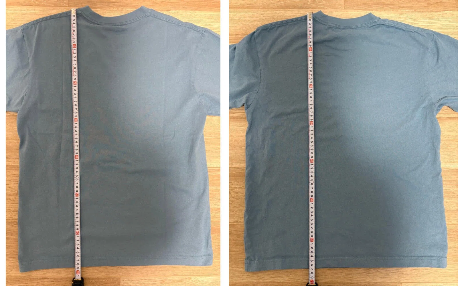T-shirt length measured after laundering